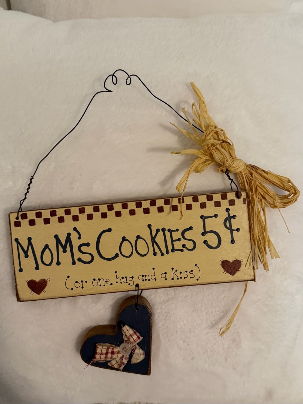 VINTAGE Mom’s Cookies WOODEN SIGN Wall Art Home Decor - Picture 3 of 7